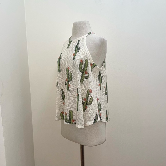 My Beloved Cactus Print Tank Top - Green and White - Picture 2 of 9